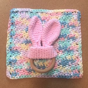 Artesian hand crafted Baby washcloth & teether crochet